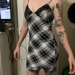 Strappy plaid dress